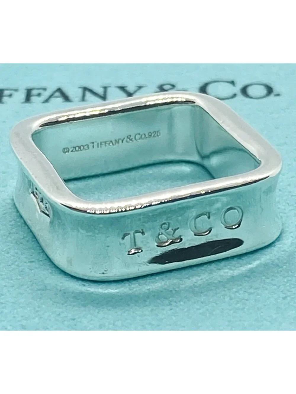Tiffany & Co Sterling Silve 925 Square 1837 Ring